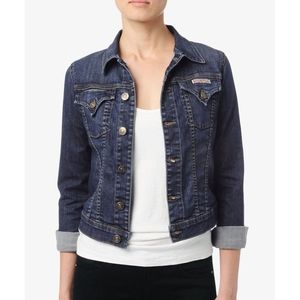 Hudson Jeans Co | Dark Denim Jean Jacket with Buttoned Front Pockets